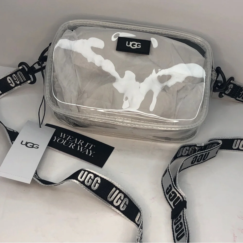 UGG Black and Clear Janey II Transparent Crossbody Belt-bag Clutch - Picture 11 of 11